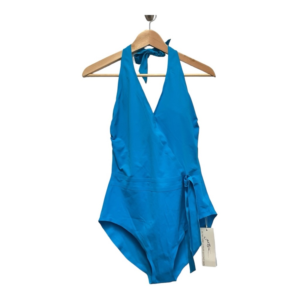 Gottex One Piece Swimsuit Size 14 NWT Au Naturel Your Second Skin Turquoise $168